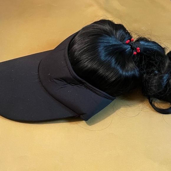Baseball Cap Wig with Curly Hair Ponytail Hair Extension Adjustable Black - Picture 7 of 8